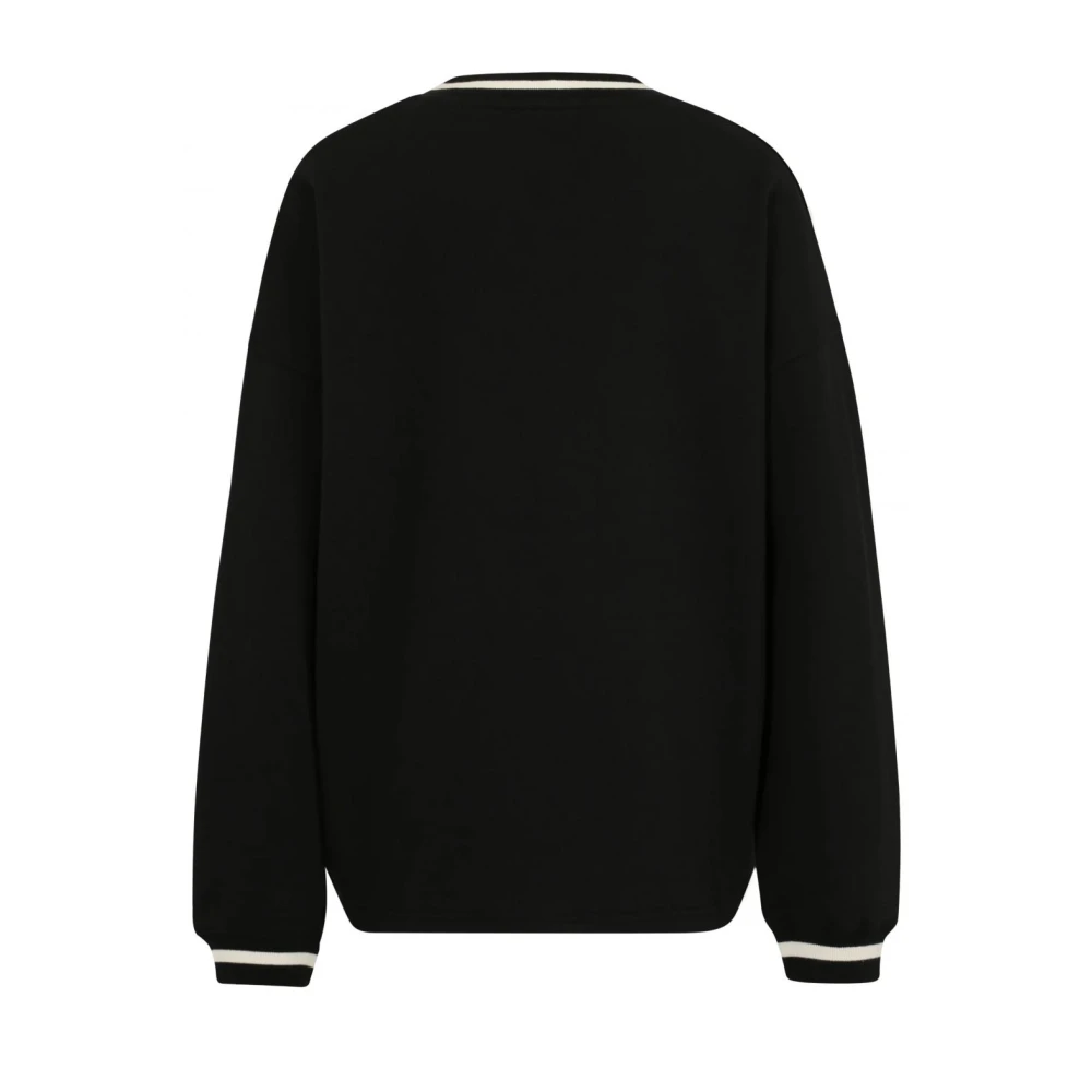 Fila Elliptisch Logo Sweatshirt met V-Hals Black Dames