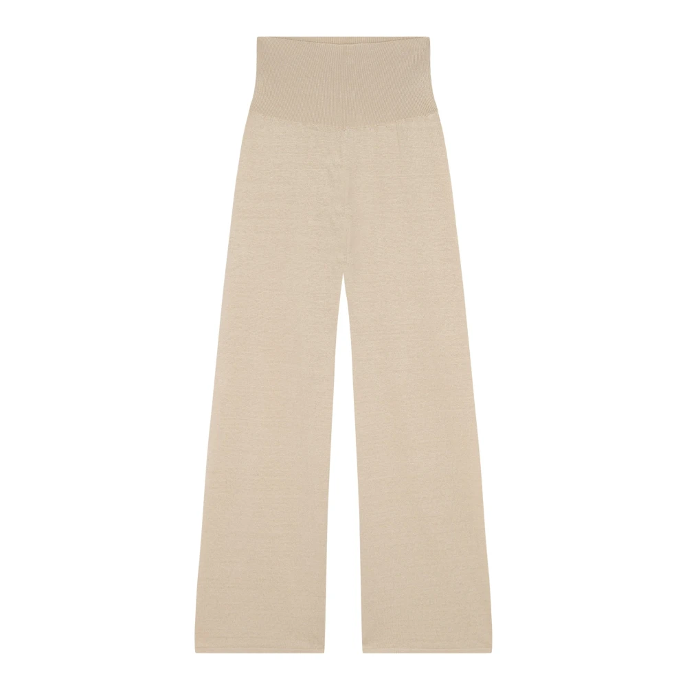Cortana Beige Wide Leg Trousers - Female - Wide Trousers - M - Trousers