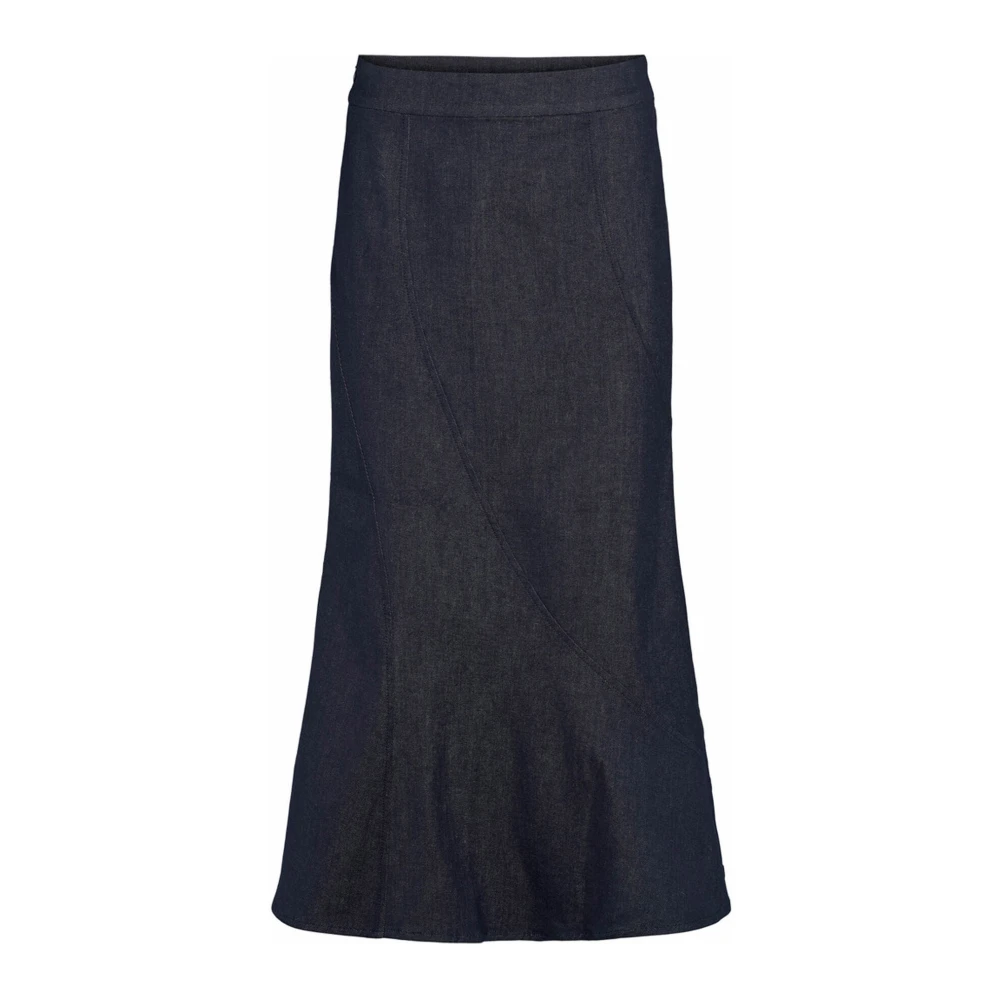 RUE de Femme Blauwe Denim Zeemeermin Stijl Lange Rok Blue Dames