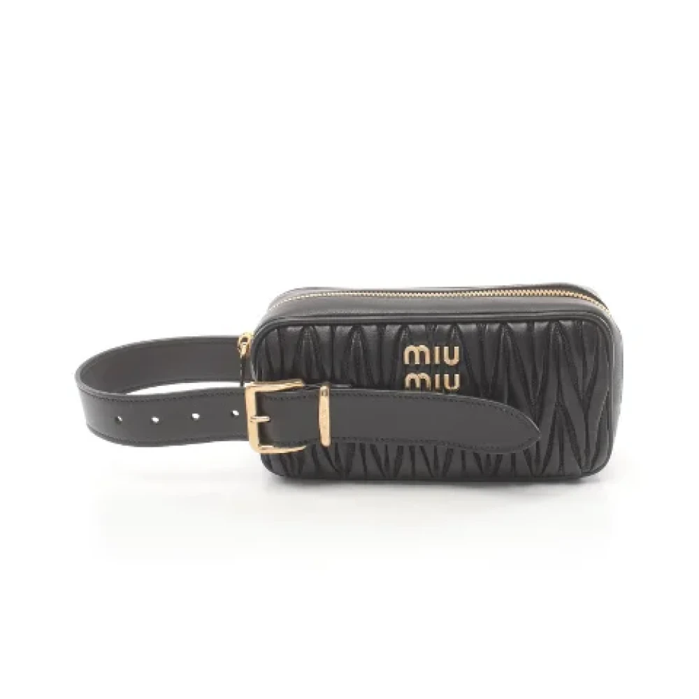 Miu Pre-owned Leather handbags Black Dames