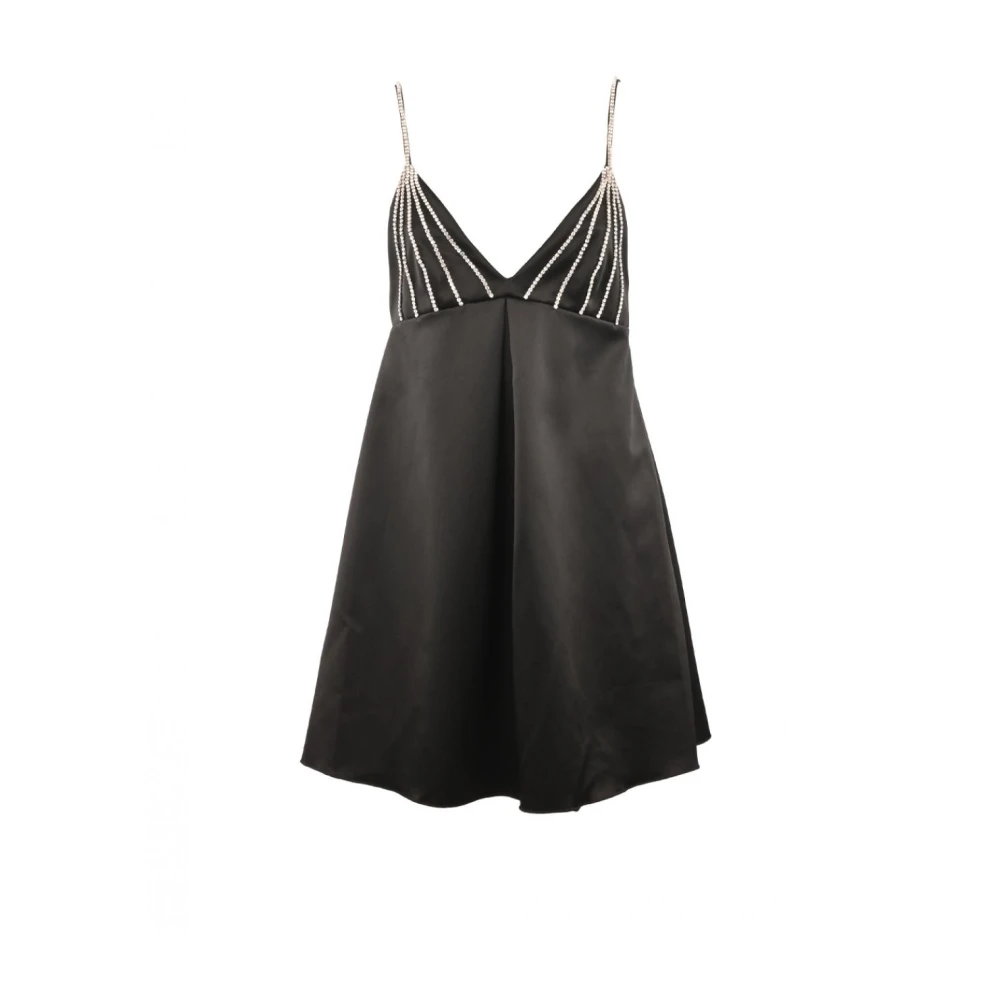 Aniye By Korte Polyester Jurk met Strass Details Black Dames