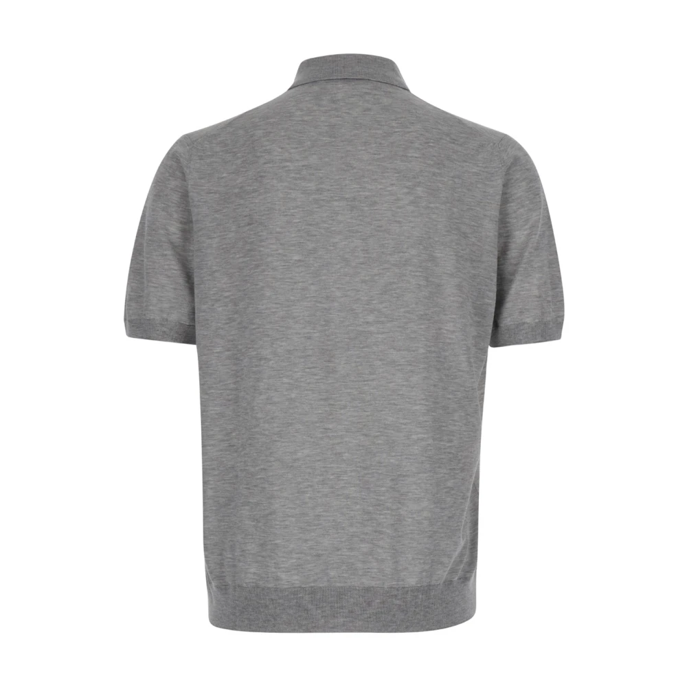 La Fileria Grijze Crepe Gebreide Polo Gray Heren