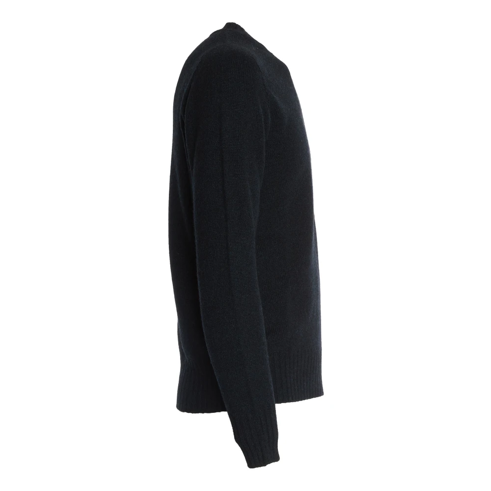 Malo Blauwe Crew Neck Kasjmier Trui Blue Heren