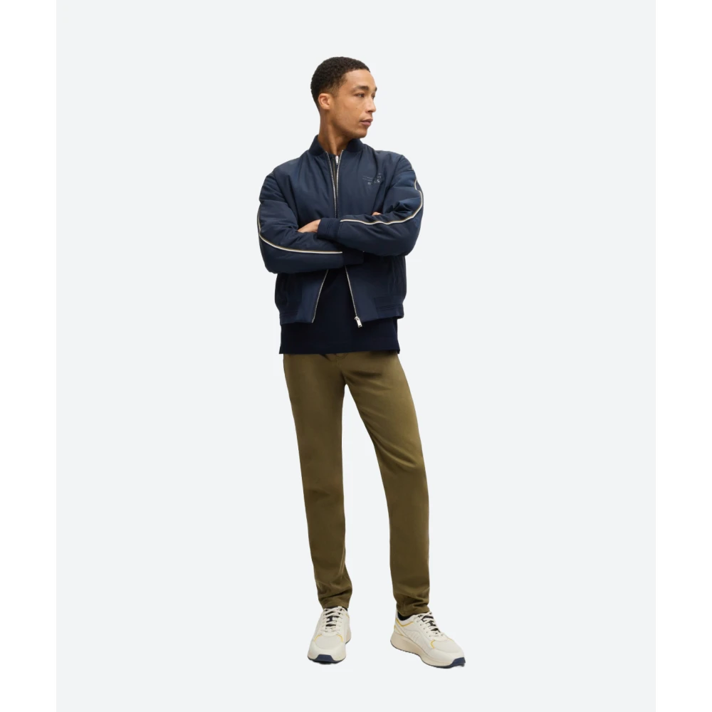 Hugo Boss Stretchkatoen Porsche Polo Shirt Blue Heren