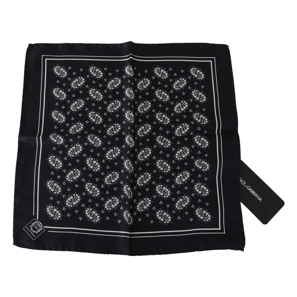 Dolce & Gabbana Luxe Zijden Patroon Sjaal Black Heren