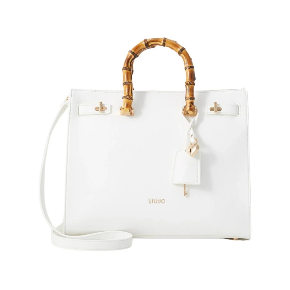 Liu Jo Witte Tote Tas met Bamboe Handvatten White Dames