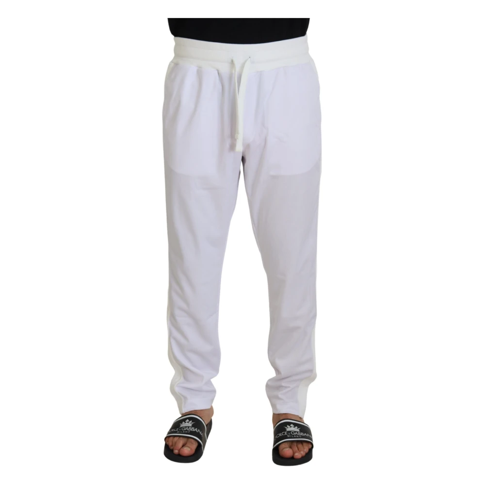 Dolce & Gabbana Men's White Sweatpants,, Elegant Joggers For Refined Comfort Medium