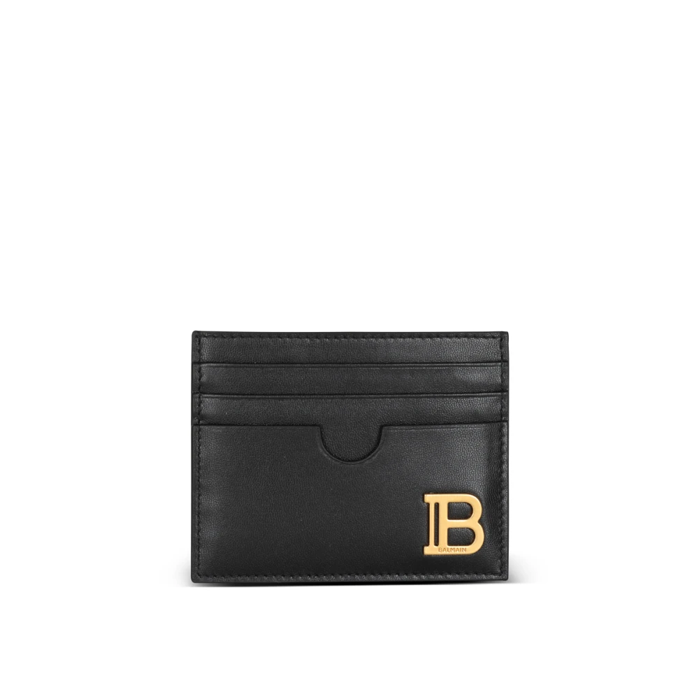 Balmain Leren kaarthouder Black Dames