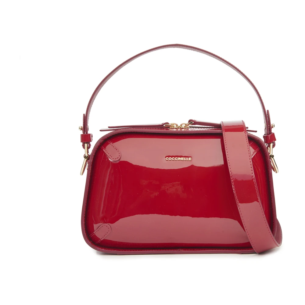 Coccinelle Omkeerbare leren tas met ritssluiting Red Dames