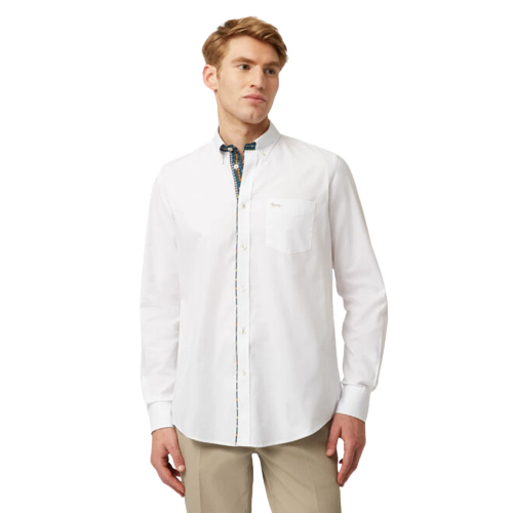 Harmont & Blaine Overhemd met Fijne Toon Contrast en Zak XXL Blue Heren