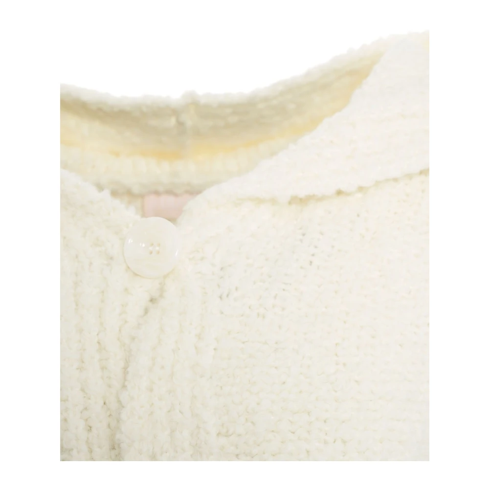 Liu Jo Gebreide jas met riem en capuchon White Dames