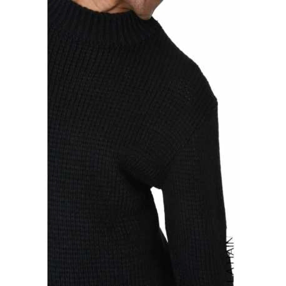La Haine Inside Us Zwarte Geribbelde Trui Lm279 Black Heren