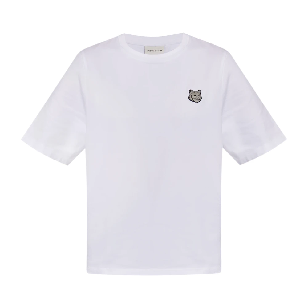 Maison Kitsuné Fox Head Patch T-shirt White Dames