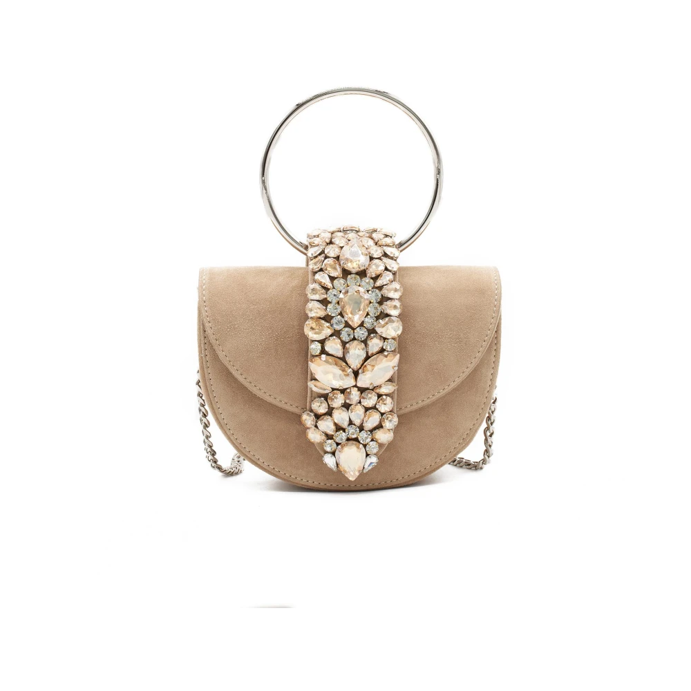 Alma en Pena Maan Flap Clutch Tas Beige Dames