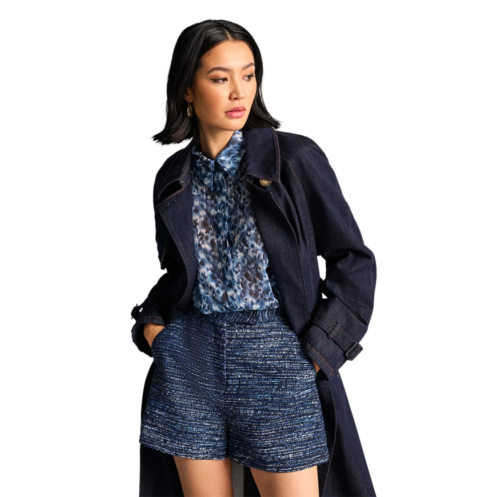 RIANI Donkerblauwe denim trenchcoat Blue Dames