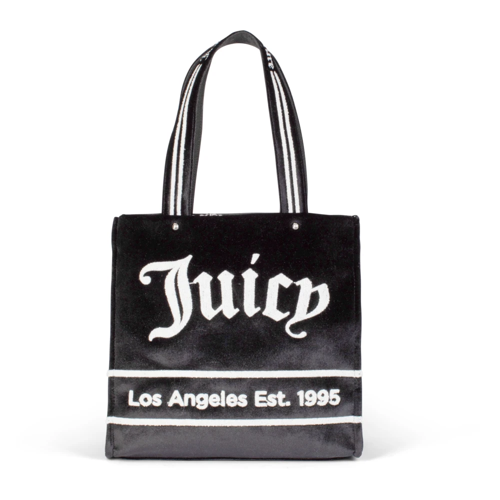 Juicy Couture Velvet Tote Bag Zwart Wit Black Dames