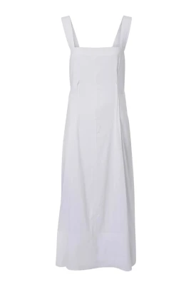 Linen-Blend Square-Neck Dress