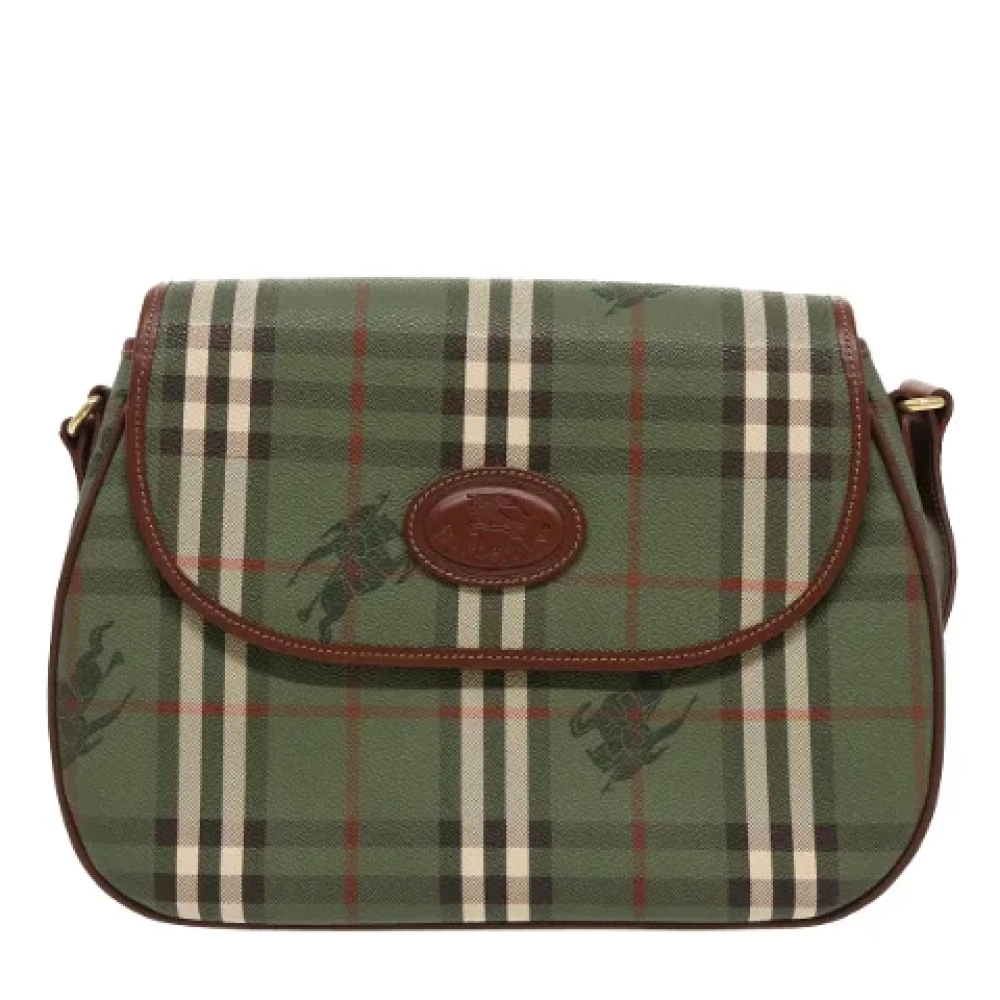 Burberry Vintage Pre-owned Canvas shoulder-bags Green Dames