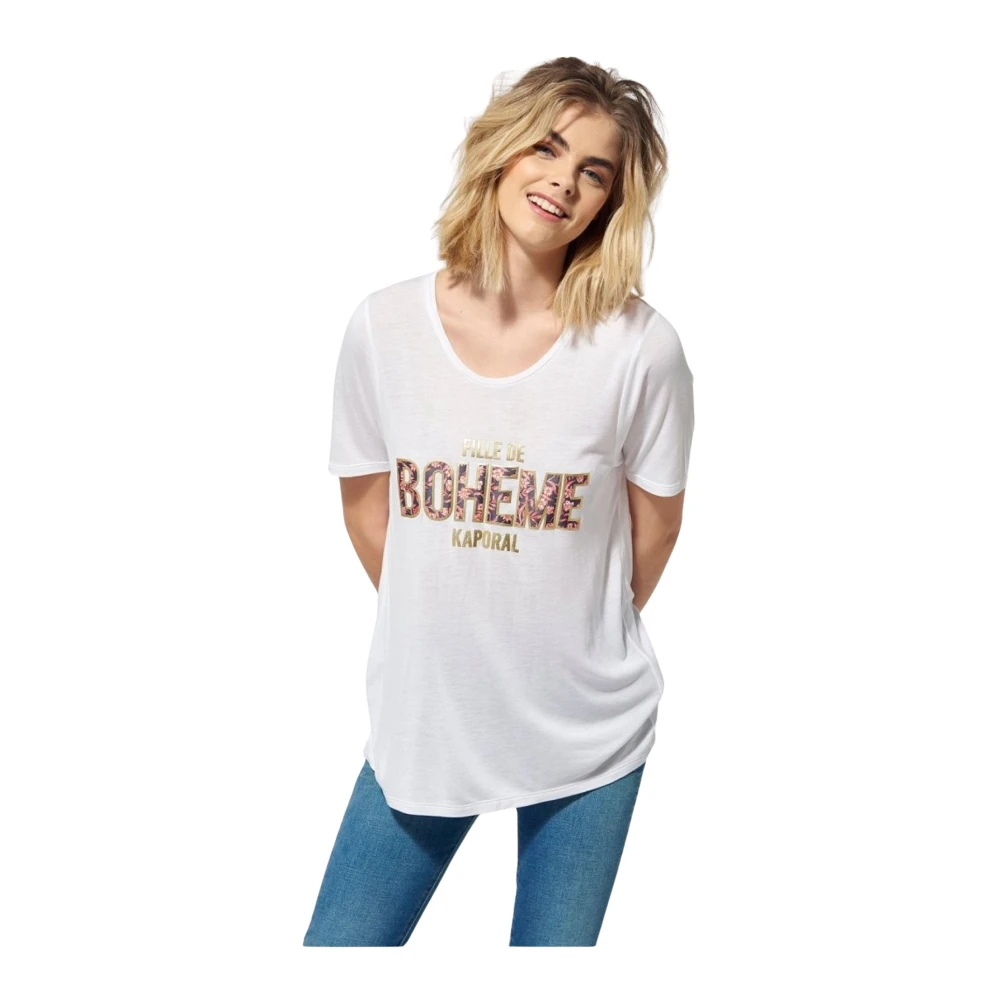 Kaporal Bohemian T-shirt witte regular fit White Dames