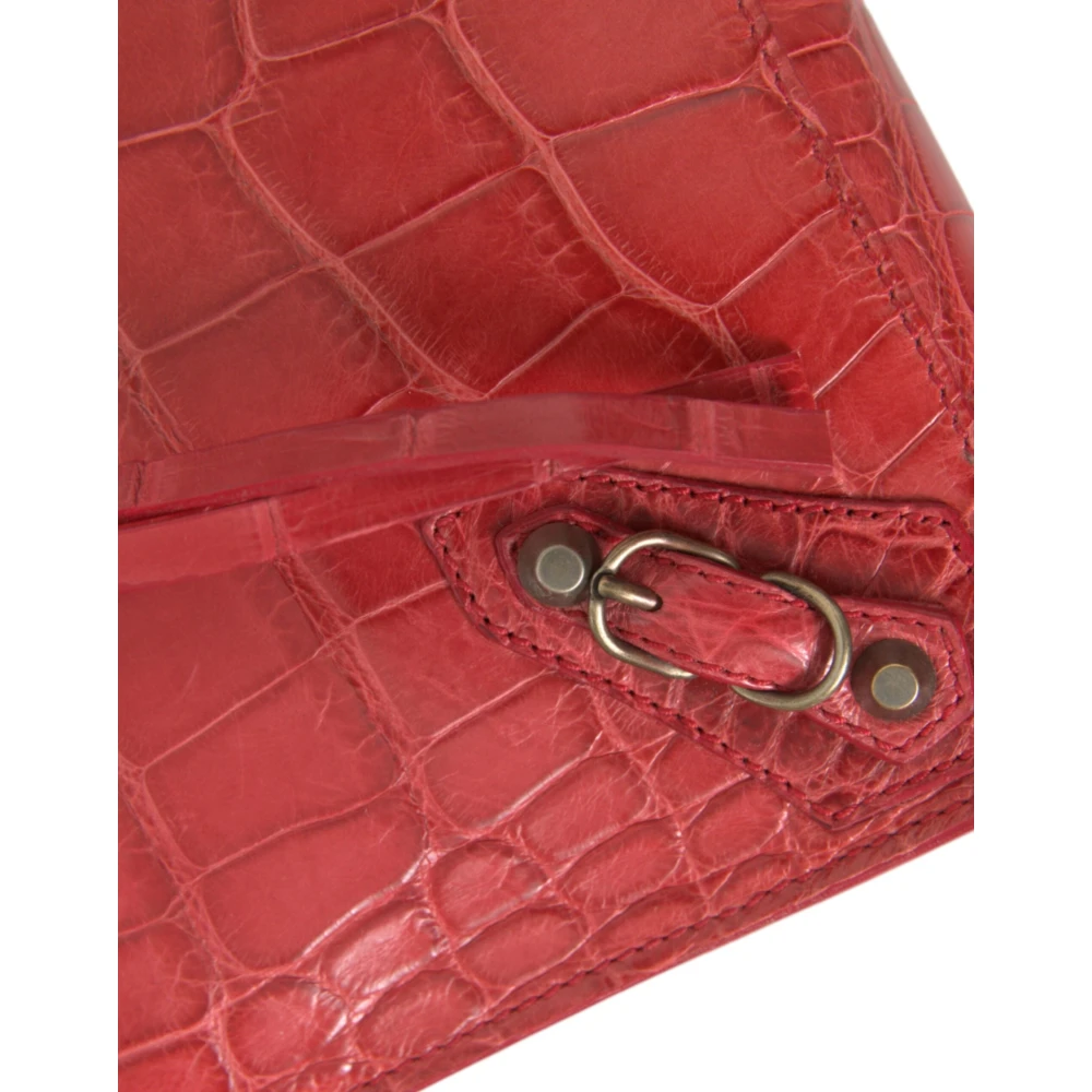 Balenciaga Exotische Rode Alligatorleren Clutch Red Dames
