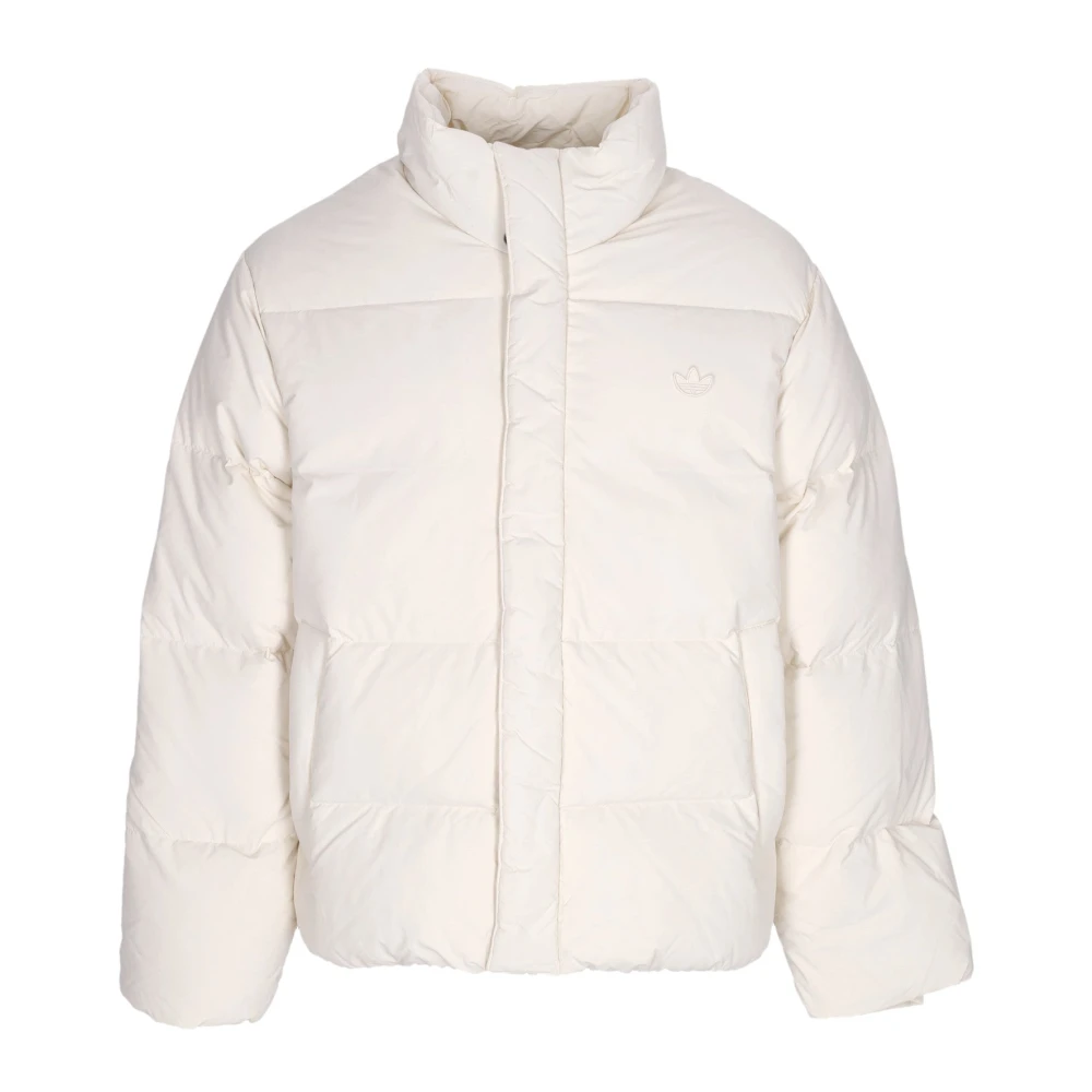Adidas Men's Beige Jackets, Xl, White Down Puffer Jacket High Collar