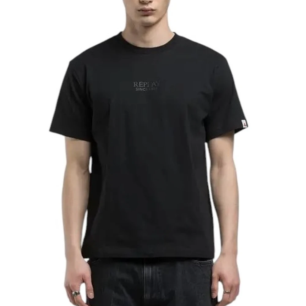 Replay Katoenen T-shirt Black Heren
