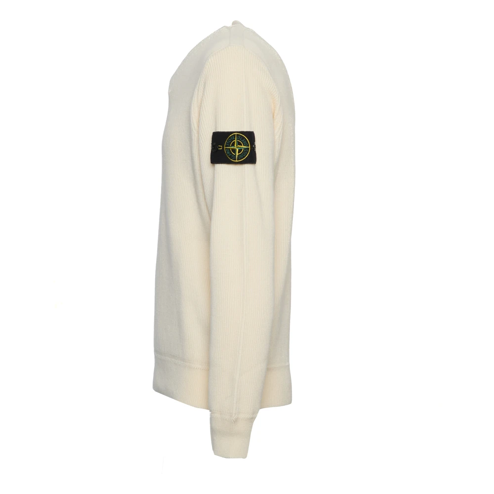 Stone Island Ribtrui in roomwit Beige Heren