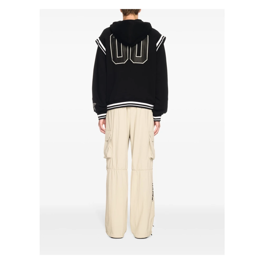 Off White Zwarte Fleece Varsity Hoodie Black Heren