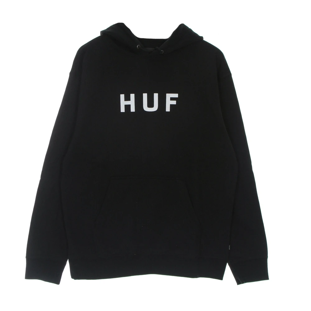 HUF Zwart Logo Hoodie Lange Mouw Black Heren