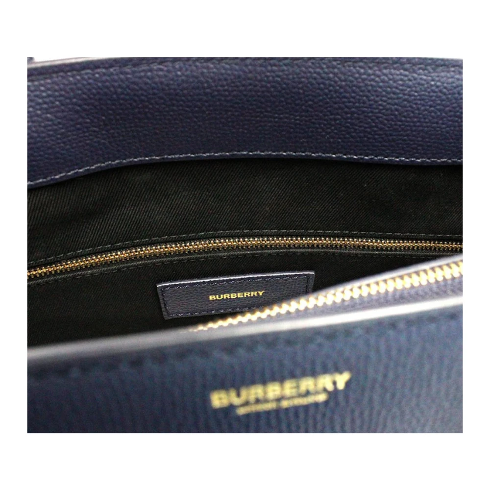 Burberry Blauwe Leren Tote Crossbody Handtas Blue Dames