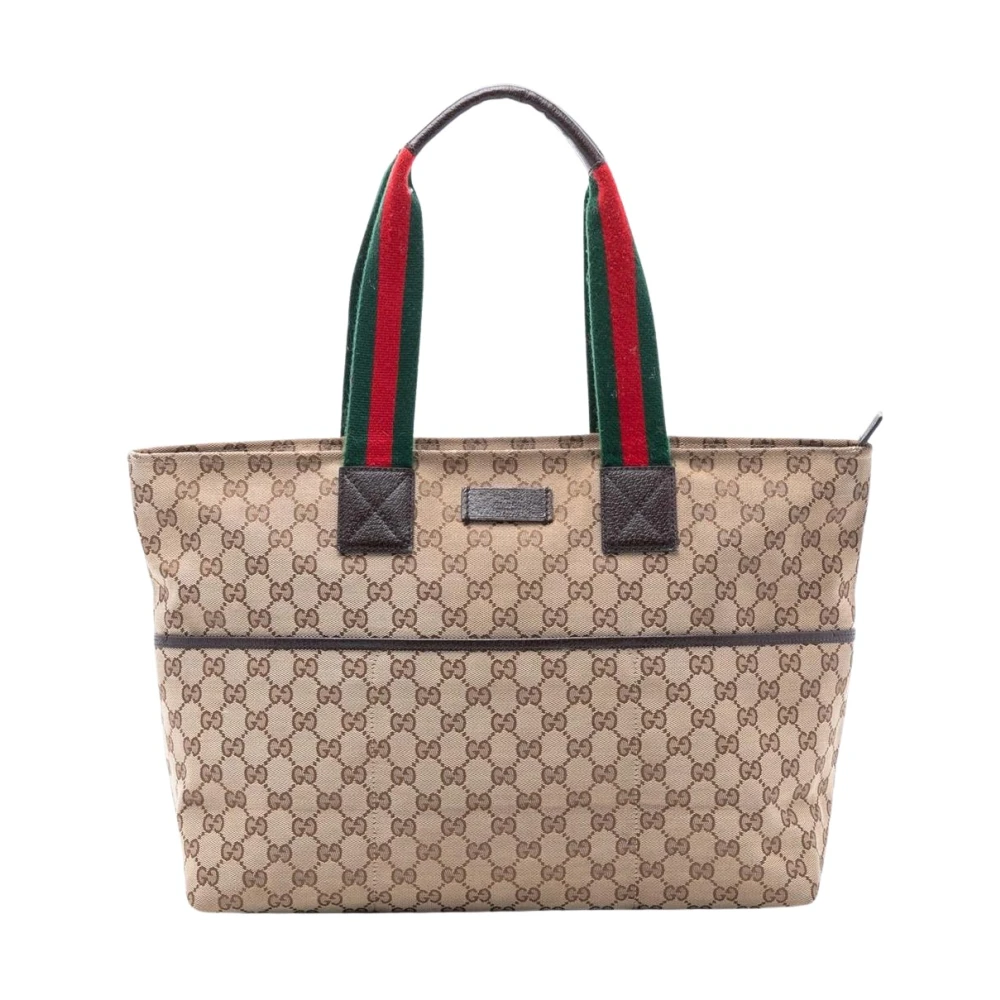 Gucci Vintage Women's Brown Pre-Owned Canvas Tote Bag