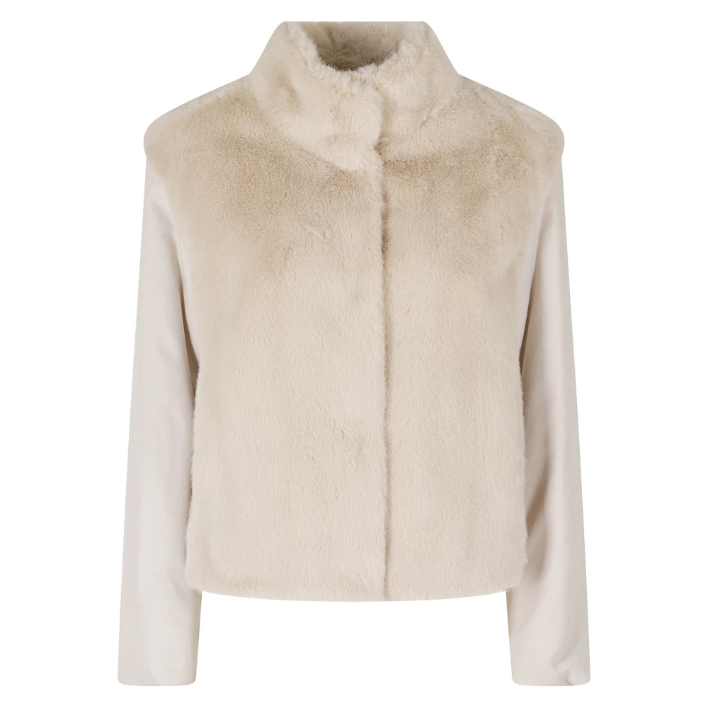 Herno Vrouw Beige Jassen Dames, S, Faux Fur & Shearling Jassen