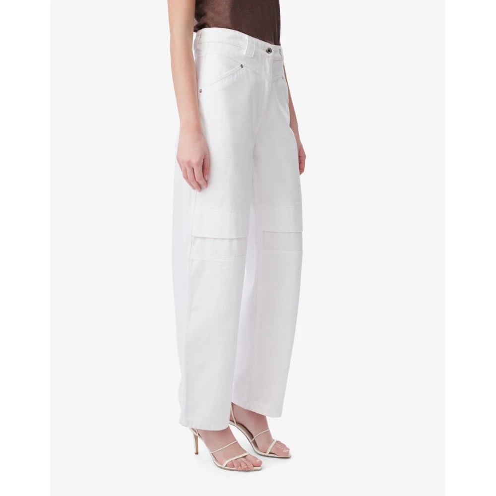 IRO Witte Straight Legged Jeans met Cut-outs White Dames