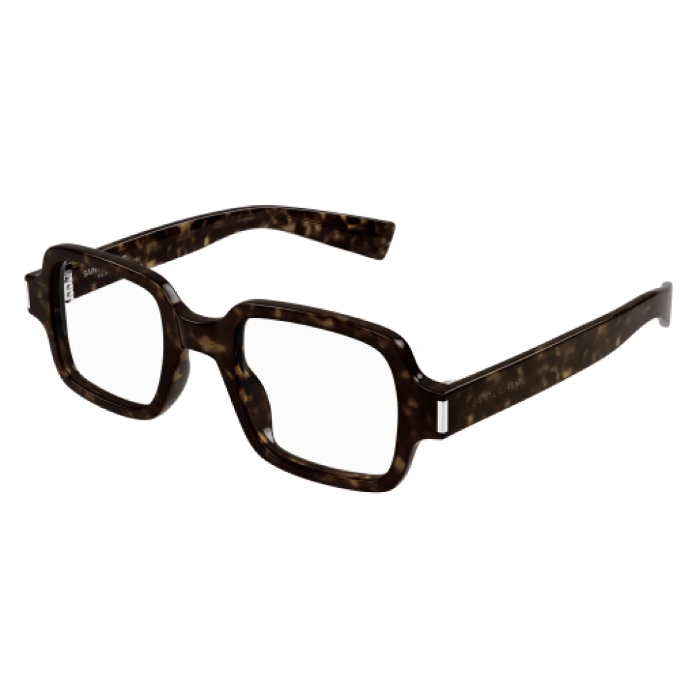 Saint Laurent Fyrkantiga optiska glasögon Havana Tortoise Brown, Unisex