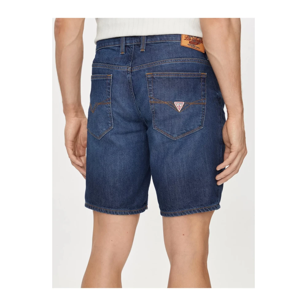 Guess Denim Slim Stretch Bermuda Shorts Blue Heren