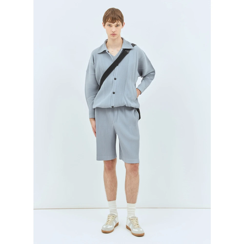 Issey Miyake Wijde Geplooide Shorts Gray Heren