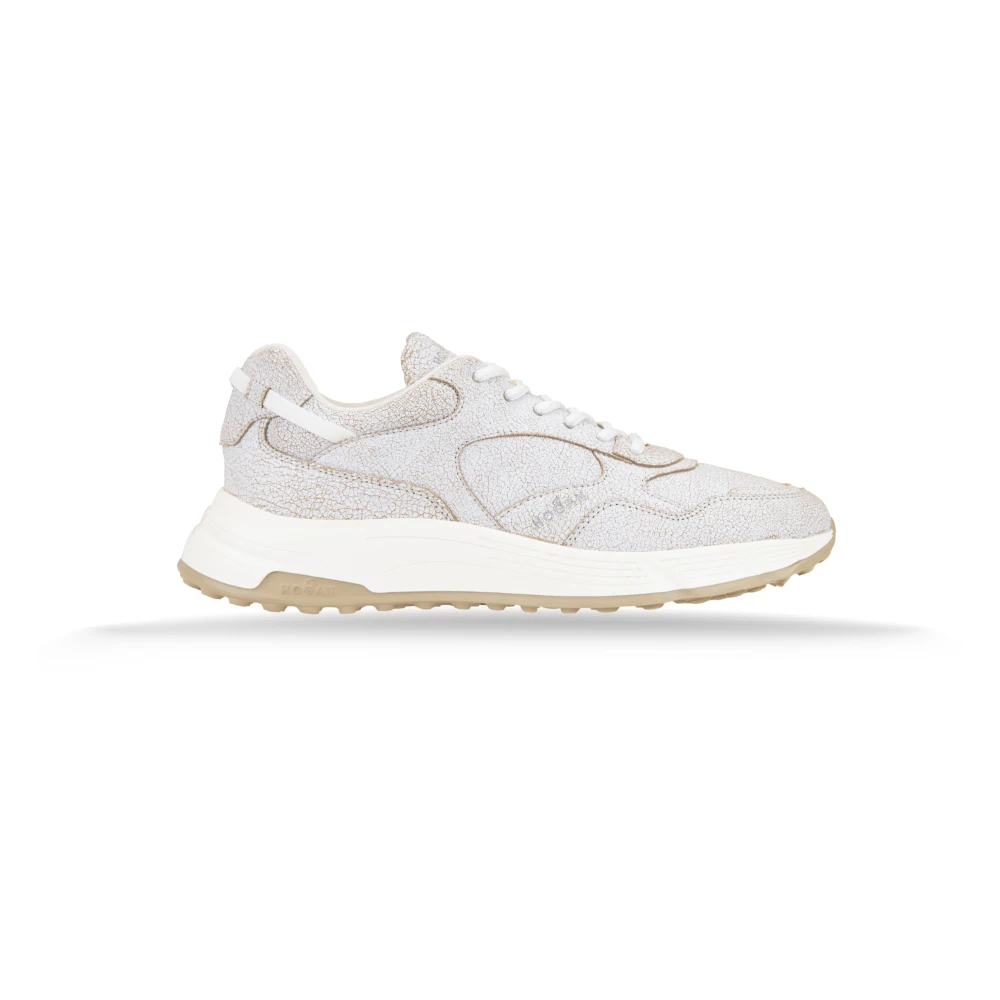 Hogan Granato Leren Sneakers met Veters Heren Schoenen Wit
