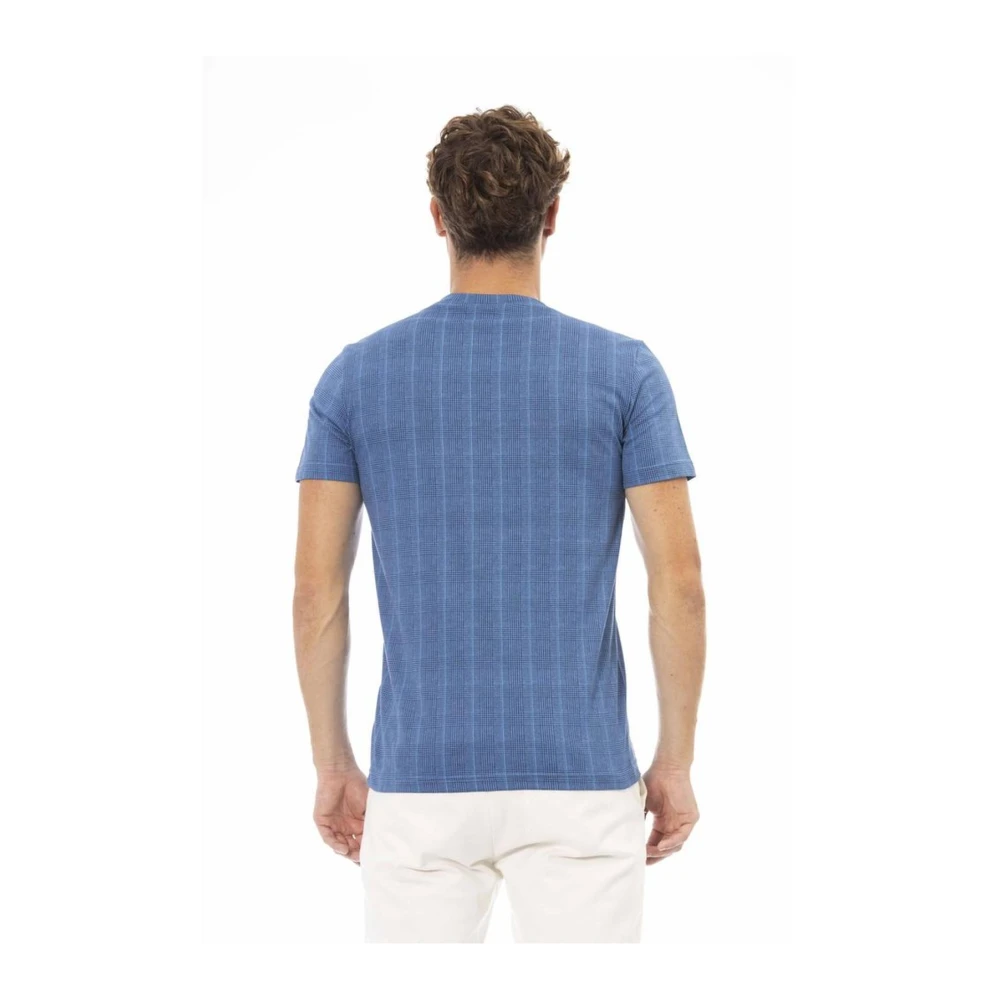 Baldinini Blauw Katoenen T-shirt met Ronde Hals Blue Heren