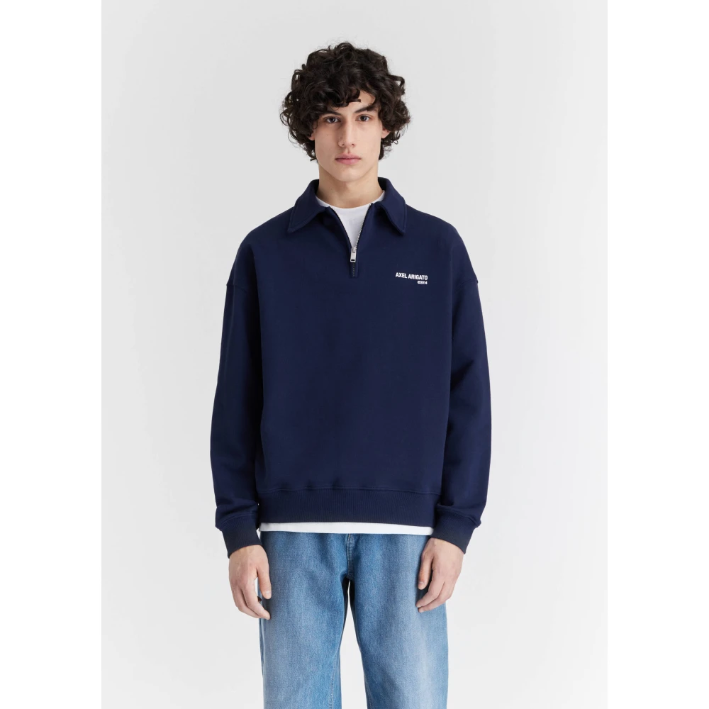 Axel Arigato Remi Half-Zip Sweater Blue Heren