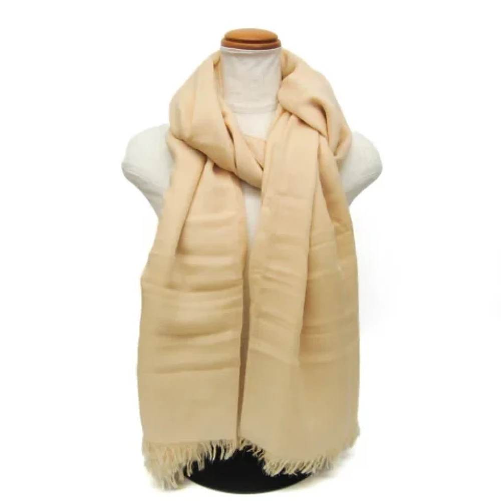 Hermès Vintage Pre-owned Wool scarves Beige Dames