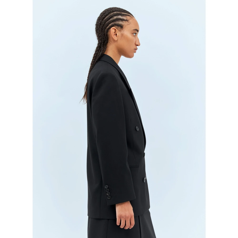 The Row Wollen Double-Breasted Blazer Black Dames