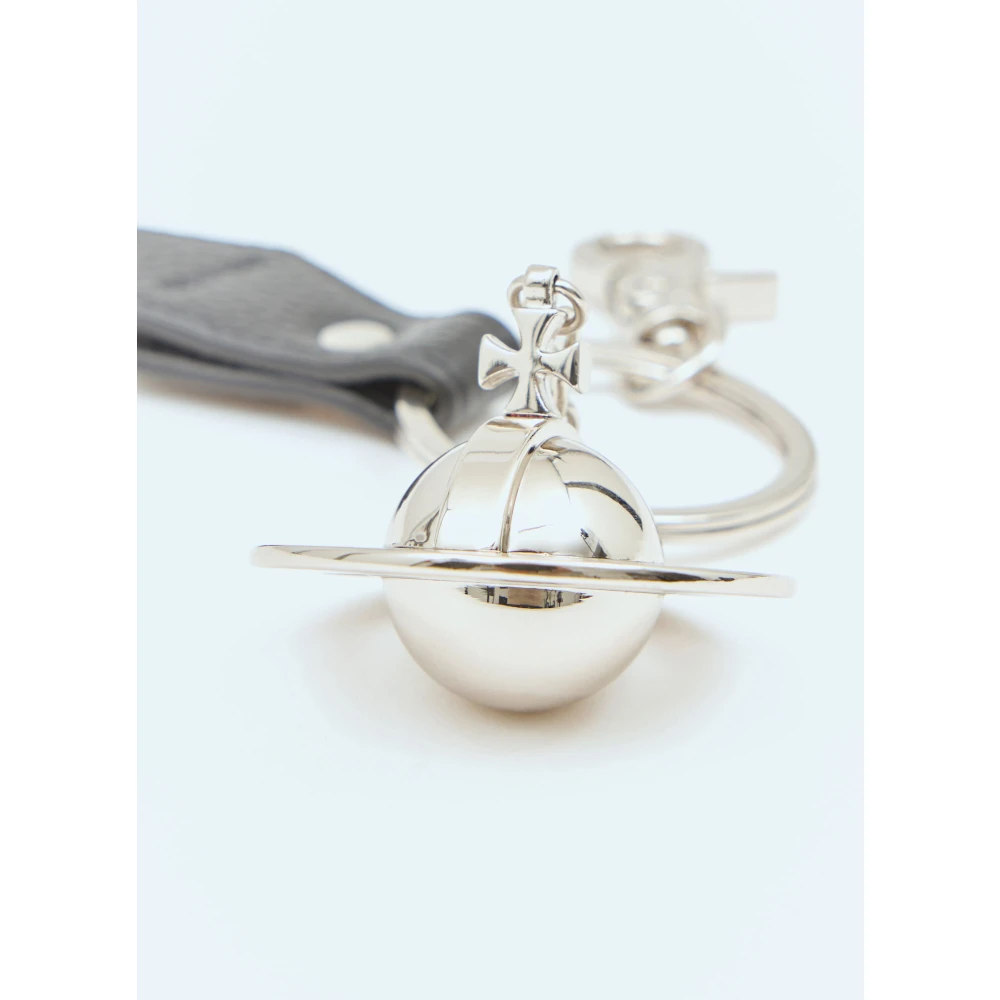 Vivienne Westwood Gepolijste 3D Orb Sleutelhanger Hanger Black Unisex