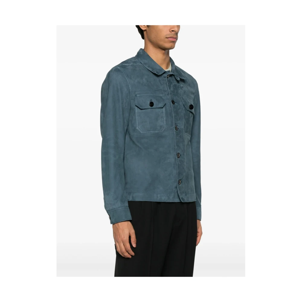 Tom Ford Imperial Blauwe Shirt met Zakken Blue Heren