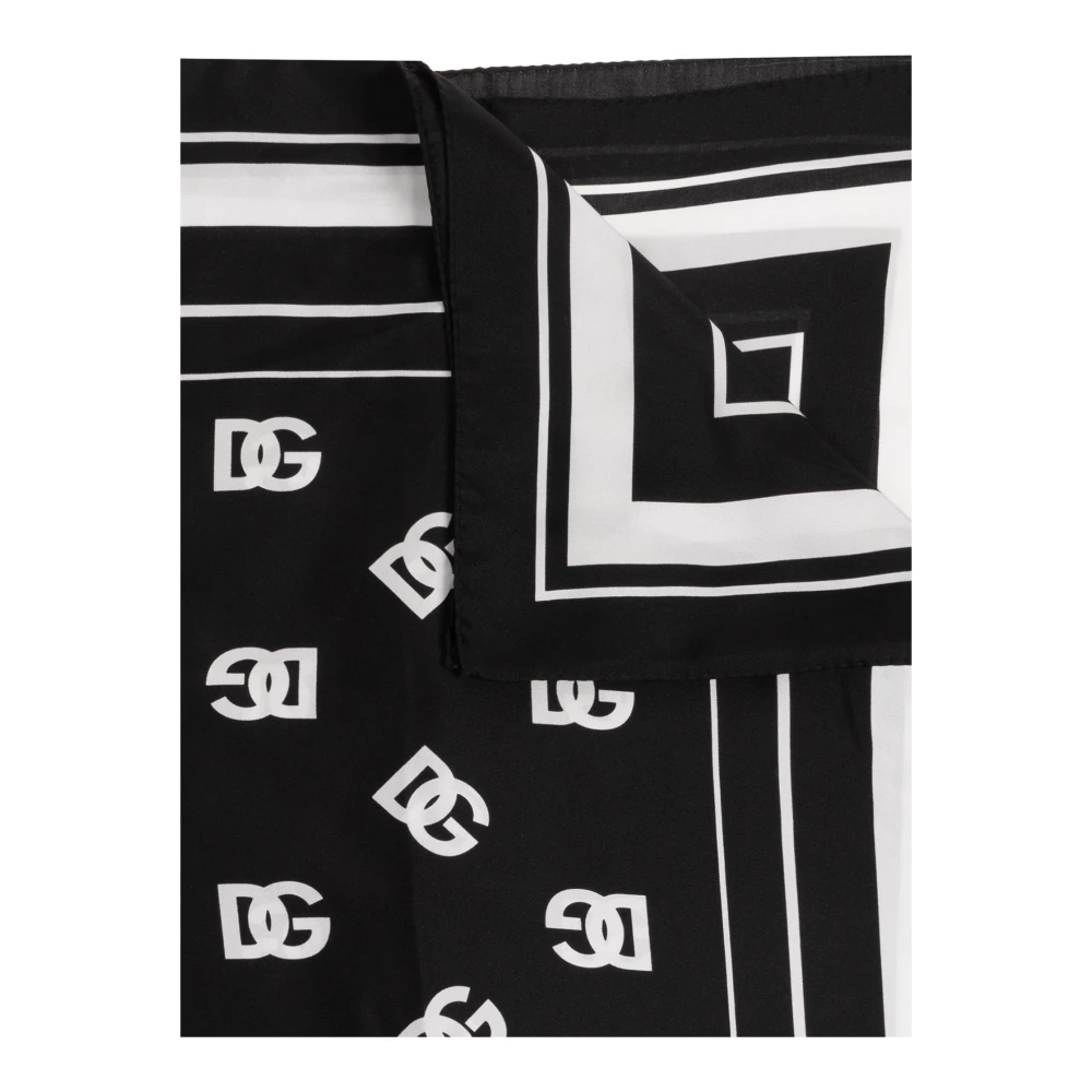 Dolce & Gabbana Zijden sjaal Black Heren