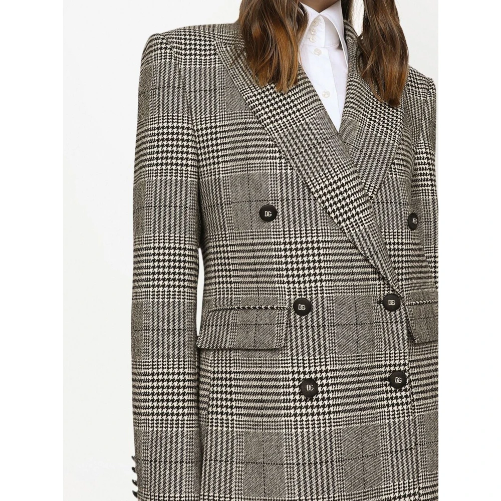 Dolce & Gabbana Geruite wol blazer Gray Dames