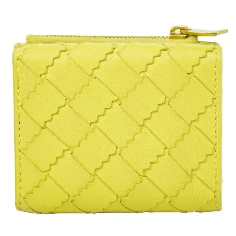 Bottega Veneta Vintage Pre-owned Leather wallets Yellow Dames