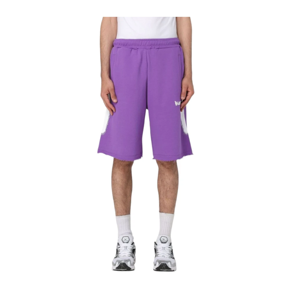 Disclaimer Heren Bermuda Shorts Katoen Stijl 24Eds54211 Purple Heren