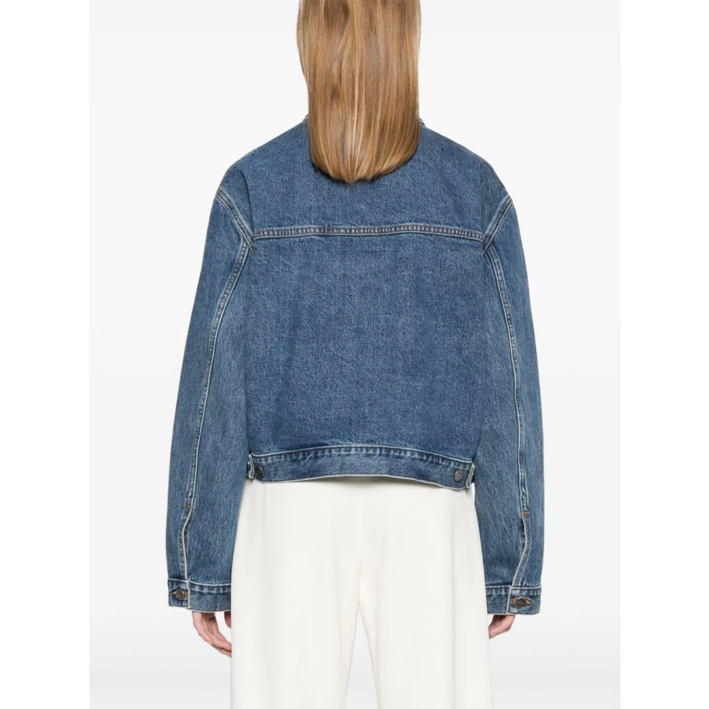 Khaite Blauwe Denim Jas met Knoopsluiting Blue Dames