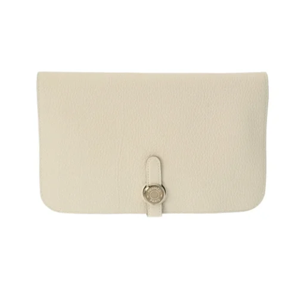 Hermès Vintage Pre-owned Leather wallets Beige Dames
