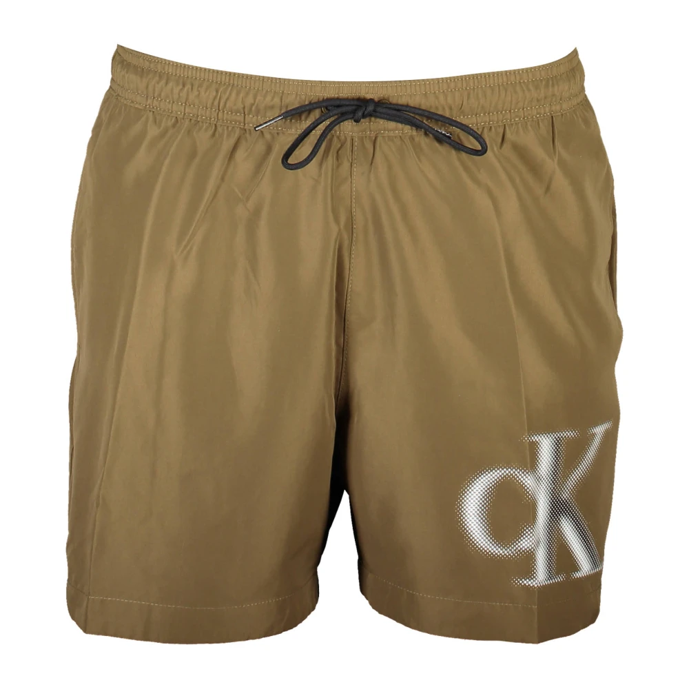 Calvin Klein Men's Brown Medium Drawstring Swim Shorts
